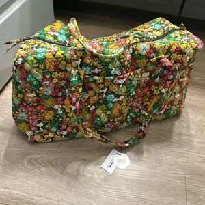 Vera Bradley Snoopy Peanuts Garden Flowers Large Travel Duffel